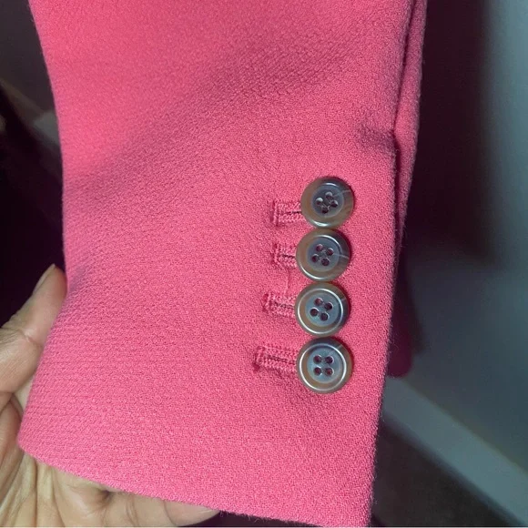 Like New J.Crew Double-Breasted Coat, Italian Double Cloth In Pink - Size 8 - Picture 4 of 9